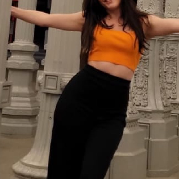 Orange Stretch Crop Top - Picture 6 of 7